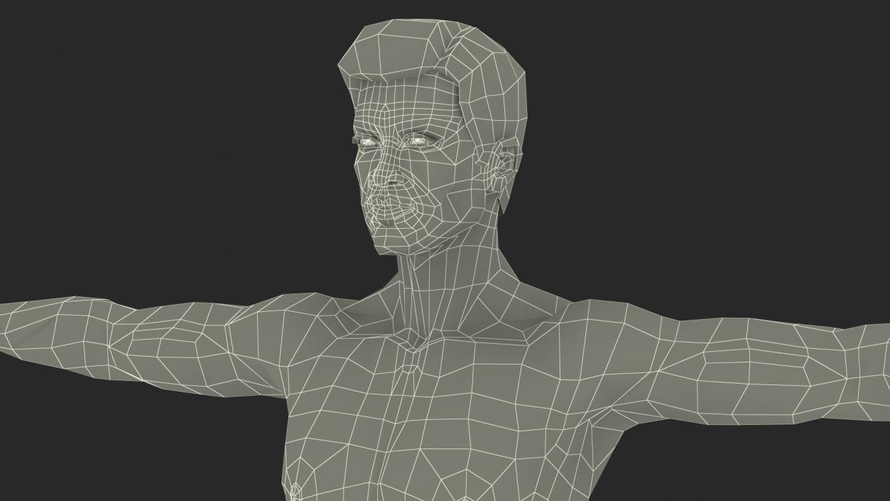 3D model Asian Man Underwear Rigged for Maya