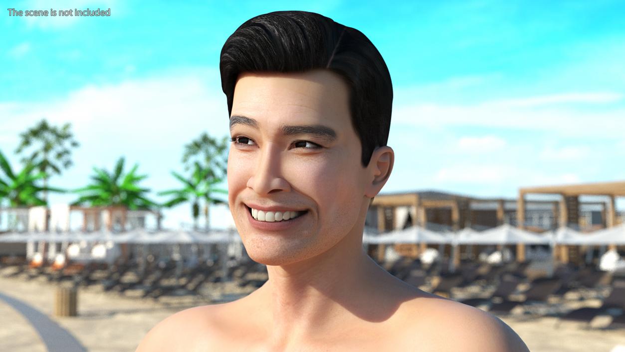 3D model Asian Man Underwear Rigged for Maya