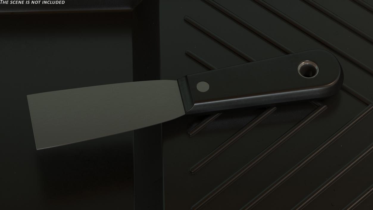 3D Scraper One and Half Inch Black Handle model