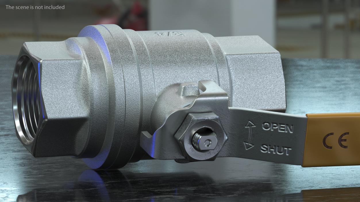 3D PN40 Water Ball Valve Silver model