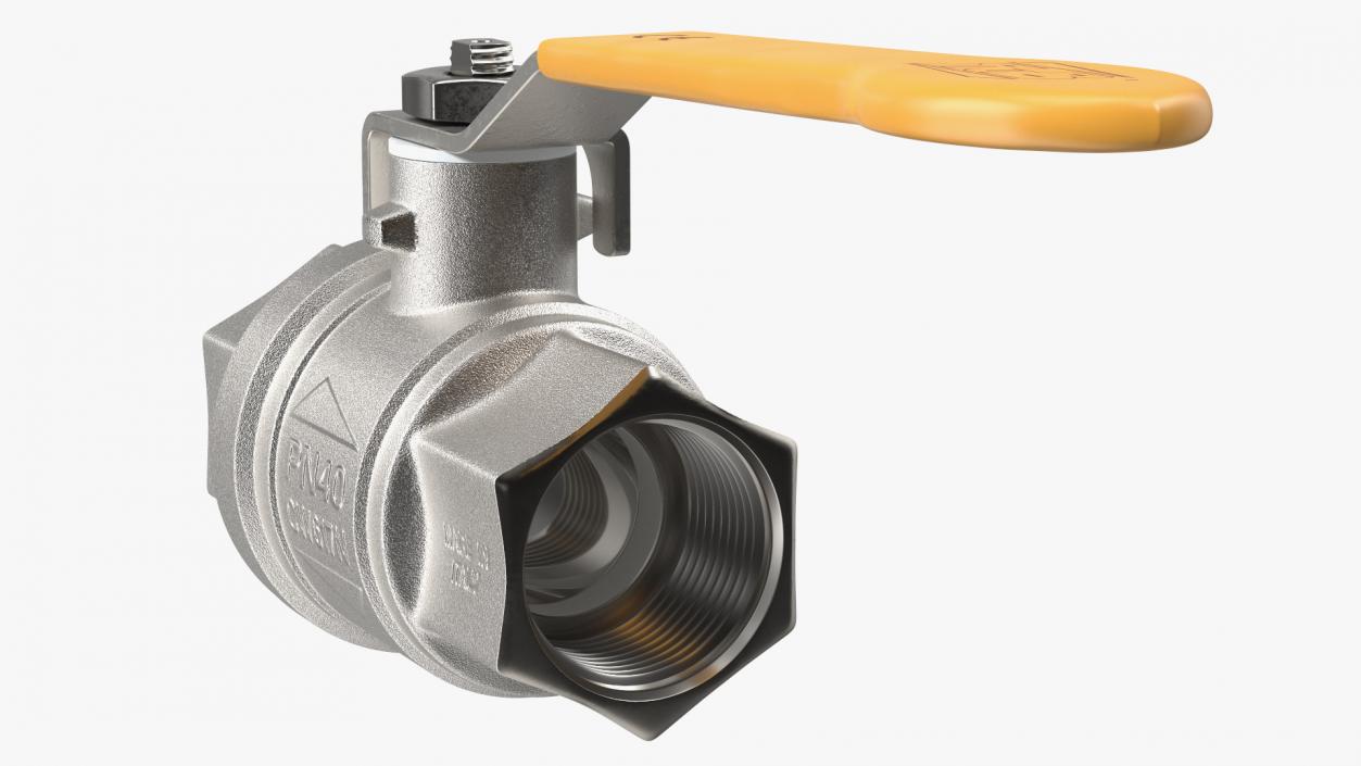 3D PN40 Water Ball Valve Silver model