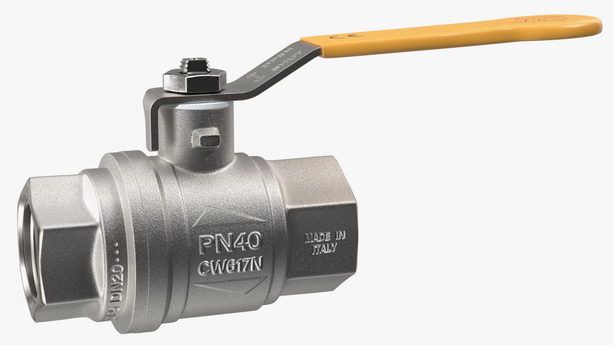 3D PN40 Water Ball Valve Silver model