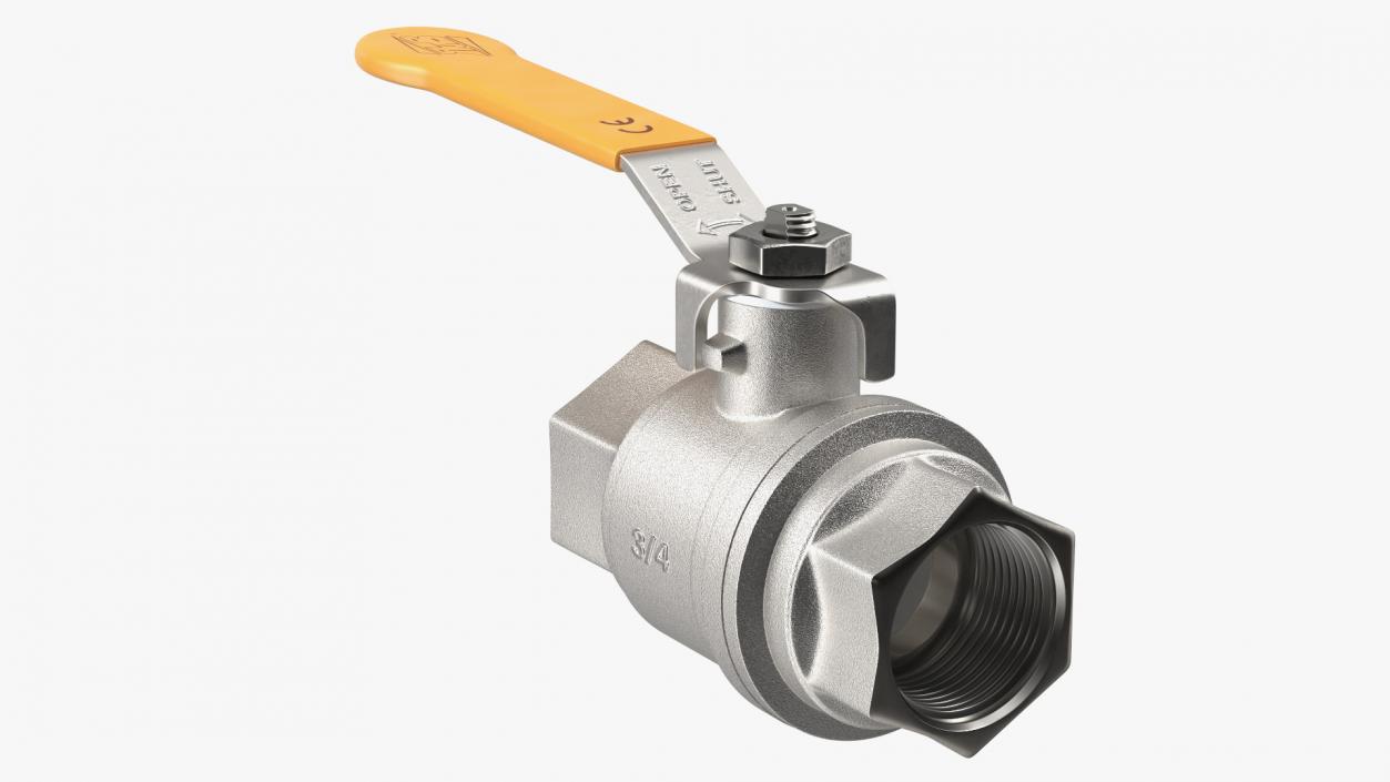 3D PN40 Water Ball Valve Silver model