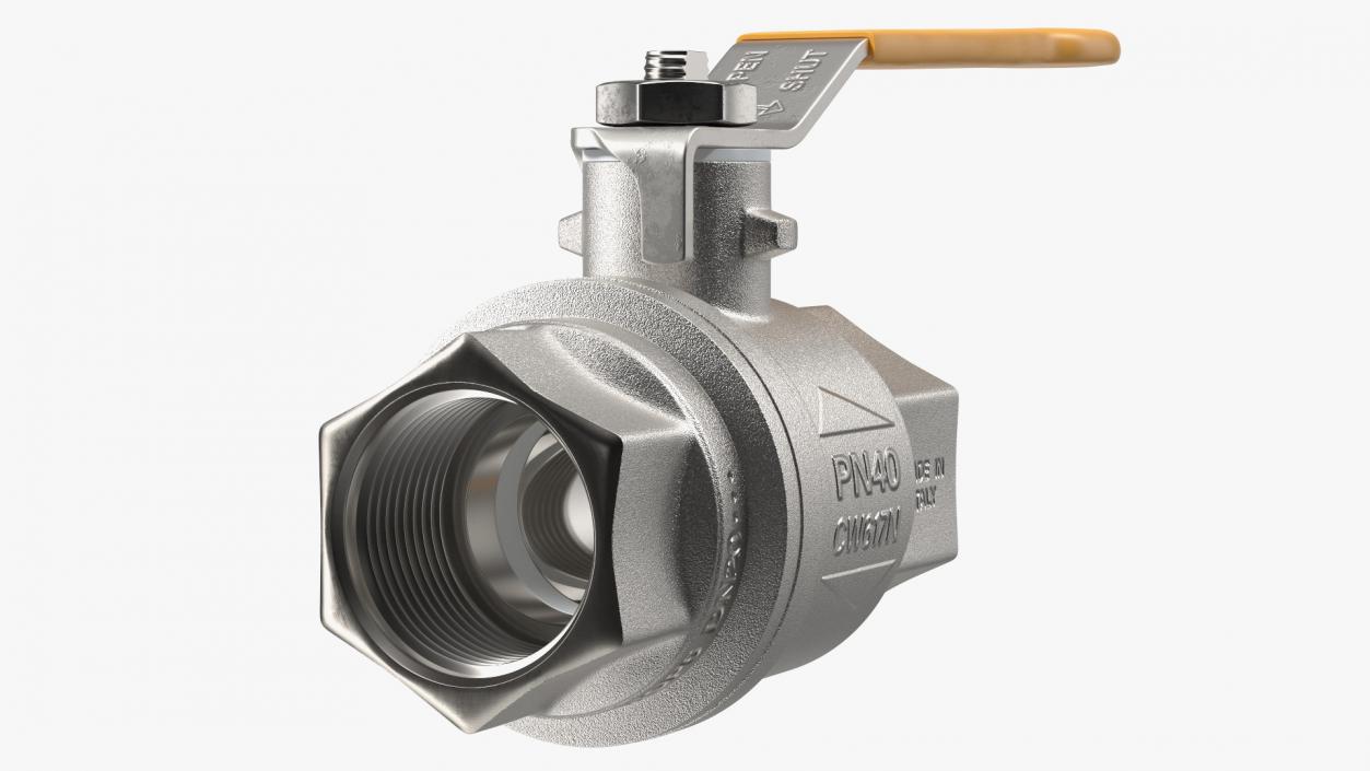 3D PN40 Water Ball Valve Silver model