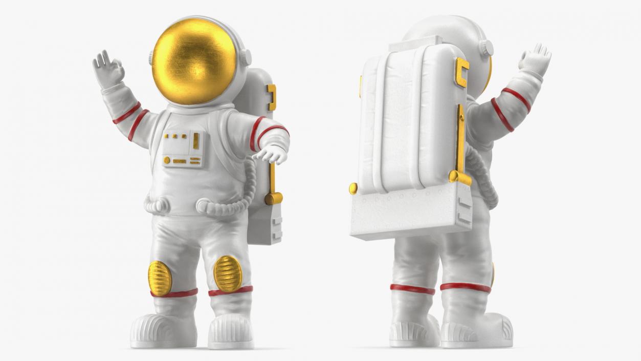 Astronaut Toy Character White OK Pose 3D