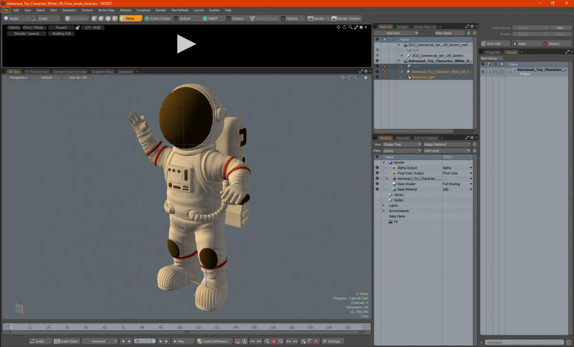 Astronaut Toy Character White OK Pose 3D