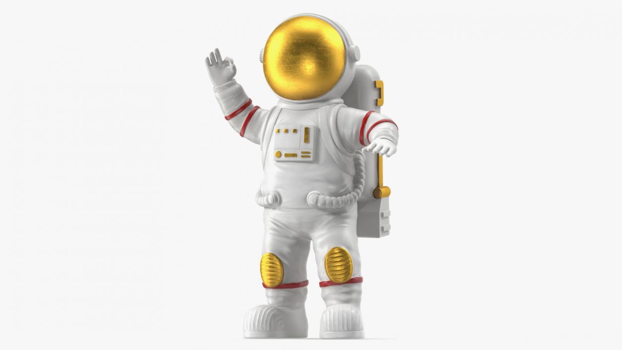 Astronaut Toy Character White OK Pose 3D