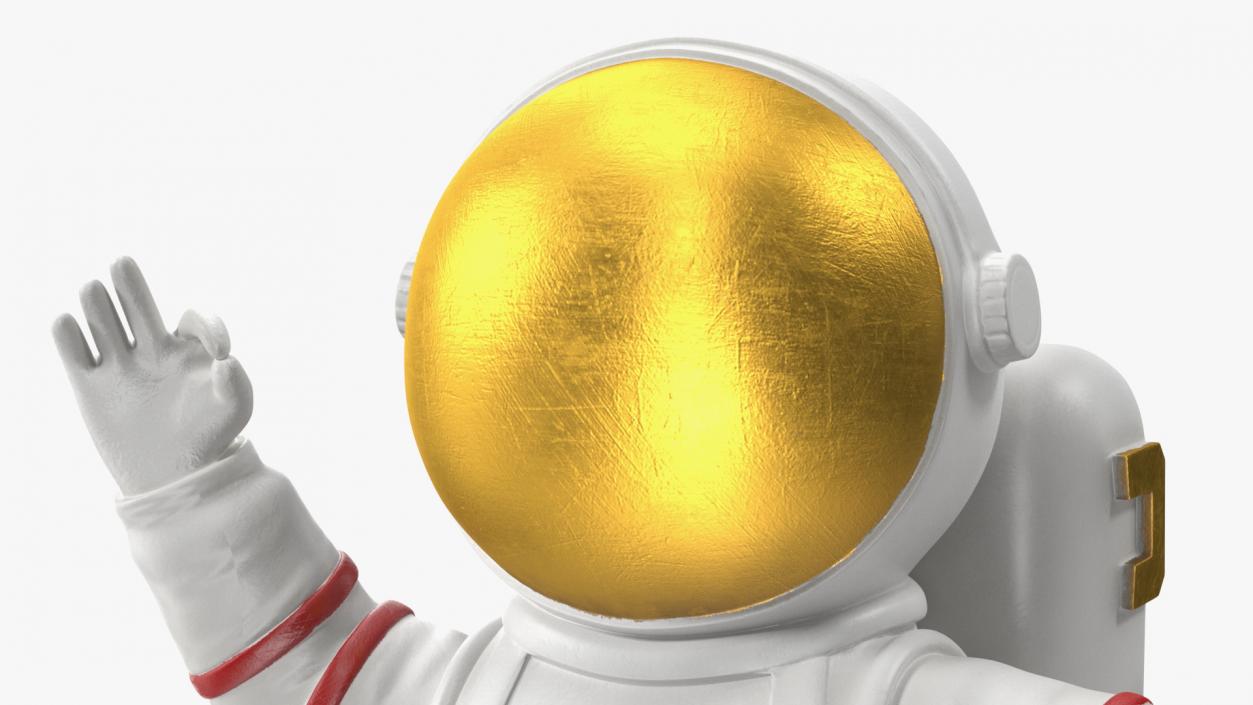 Astronaut Toy Character White OK Pose 3D