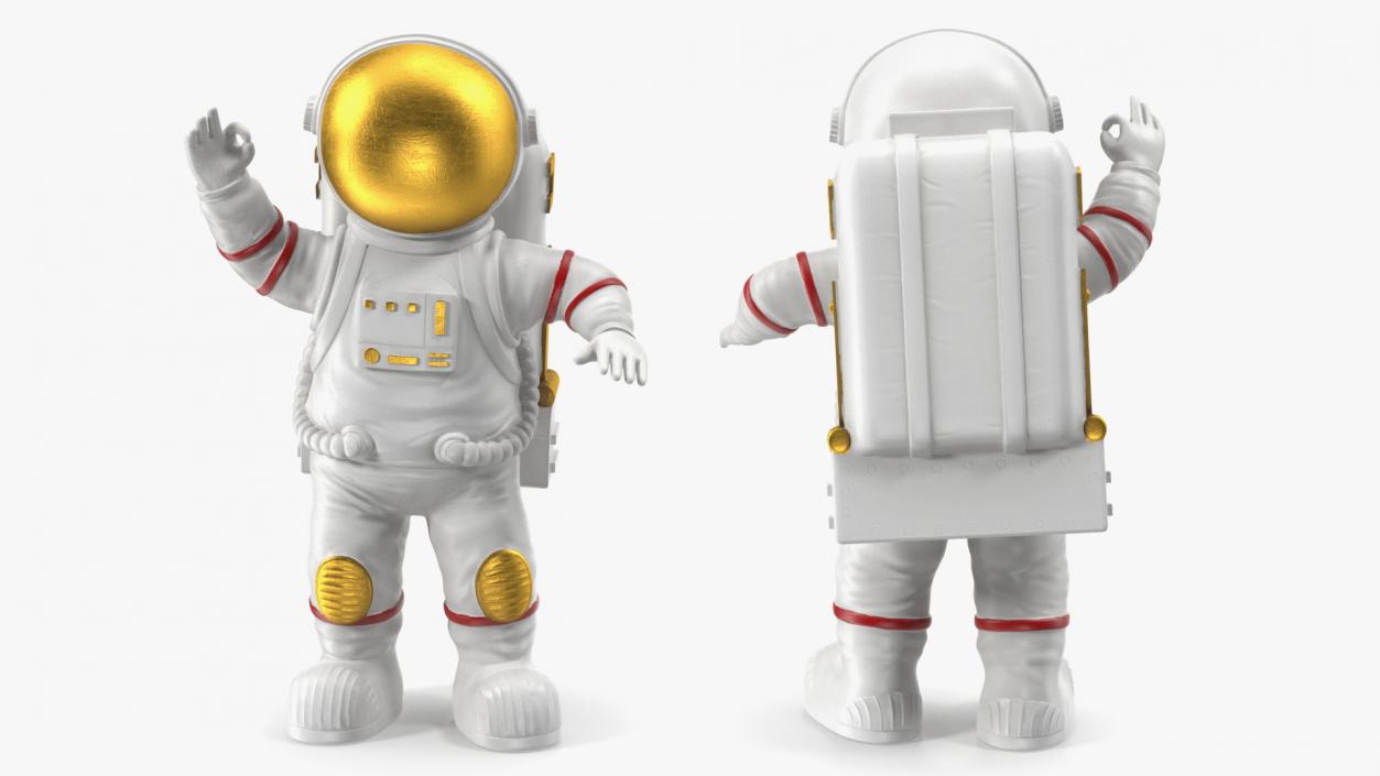 Astronaut Toy Character White OK Pose 3D