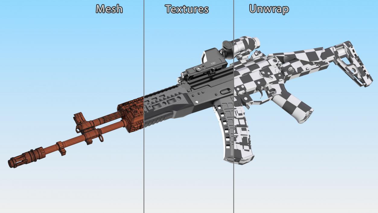 Kalashnikov Firearm AK-12 2023 with Optics 3D