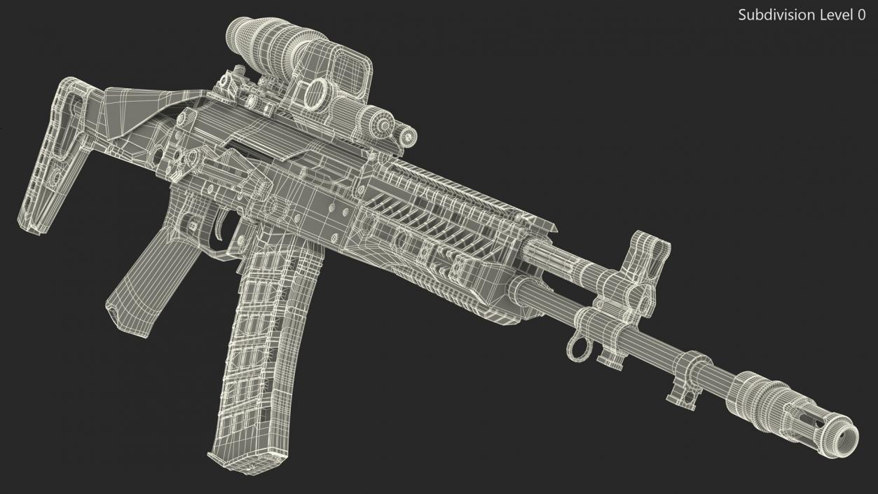 Kalashnikov Firearm AK-12 2023 with Optics 3D