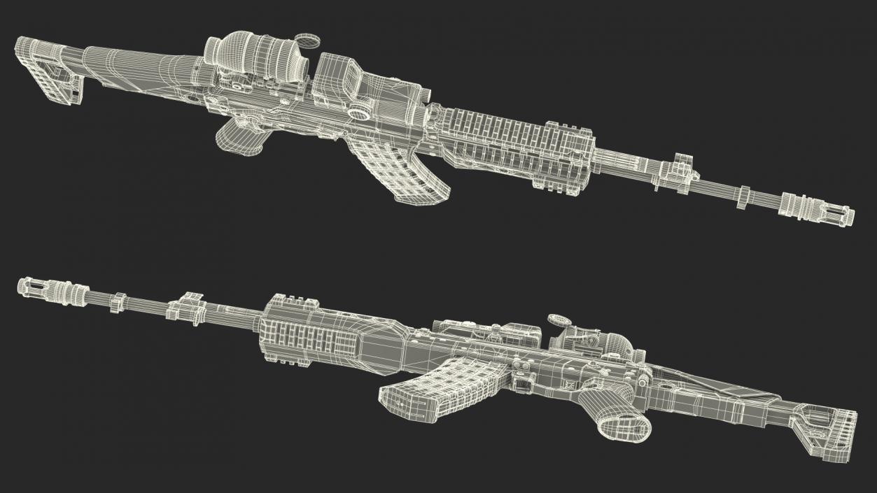 Kalashnikov Firearm AK-12 2023 with Optics 3D