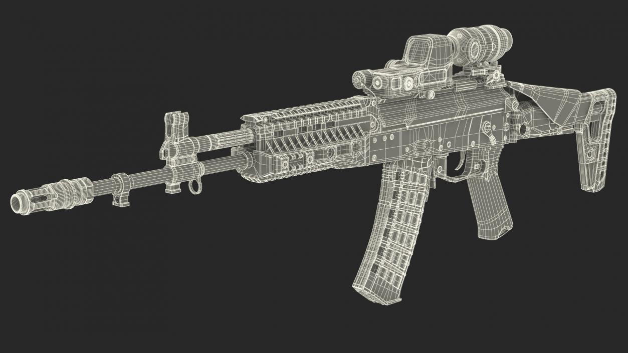 Kalashnikov Firearm AK-12 2023 with Optics 3D