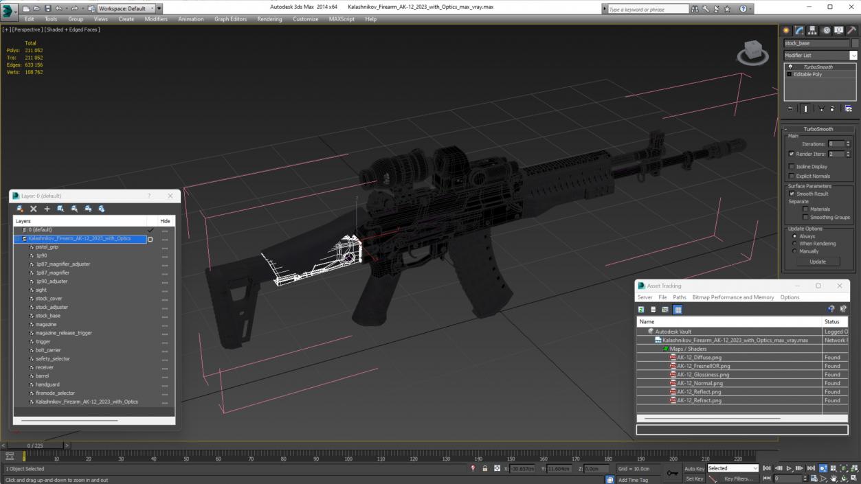 Kalashnikov Firearm AK-12 2023 with Optics 3D