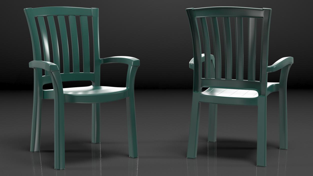 Plastic Armchair Green 3D