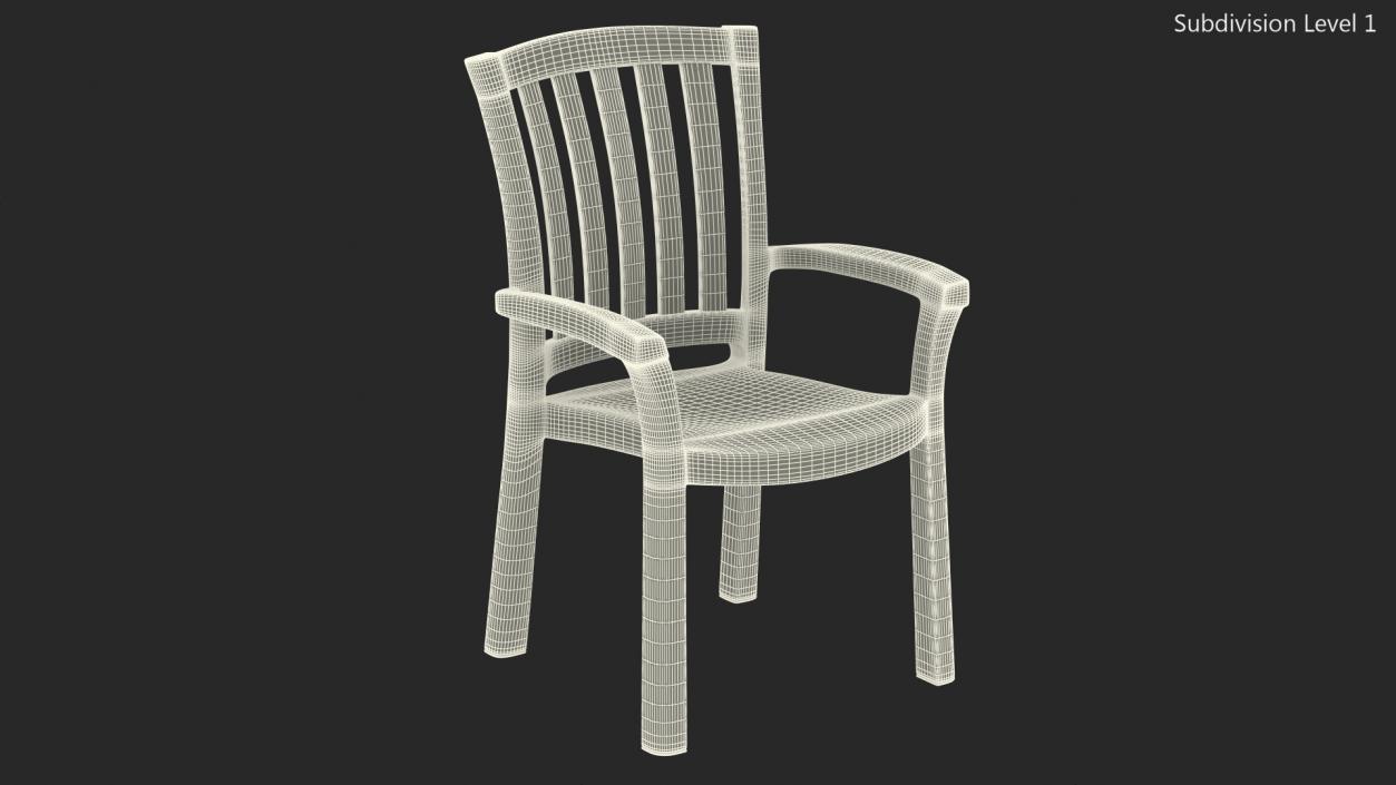 Plastic Armchair Green 3D