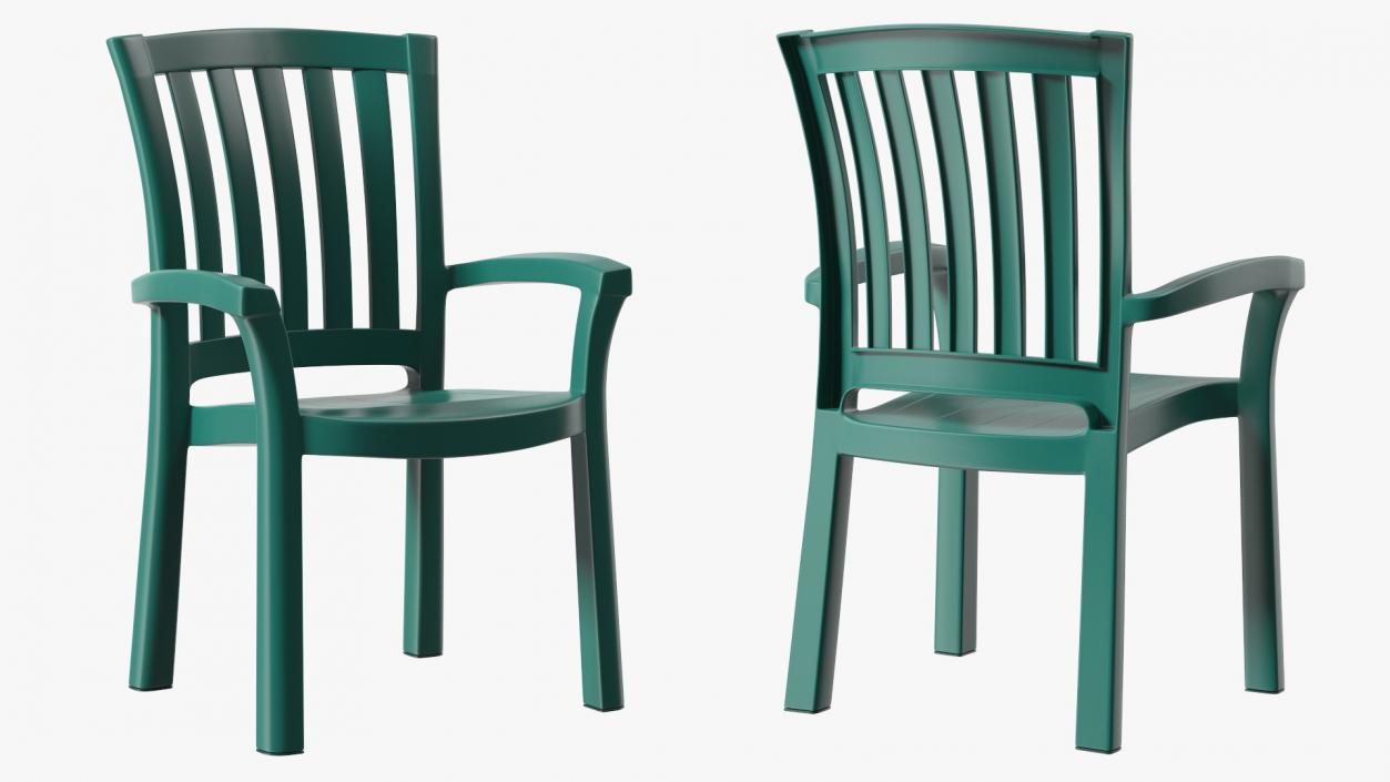 Plastic Armchair Green 3D