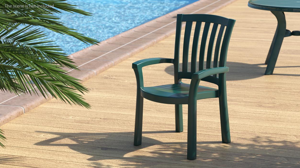 Plastic Armchair Green 3D