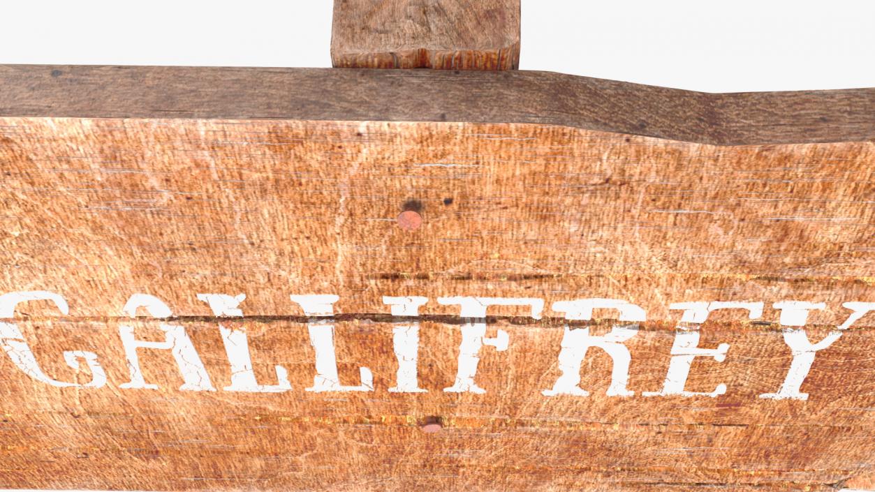 3D Aged Wooden Rural Signpost