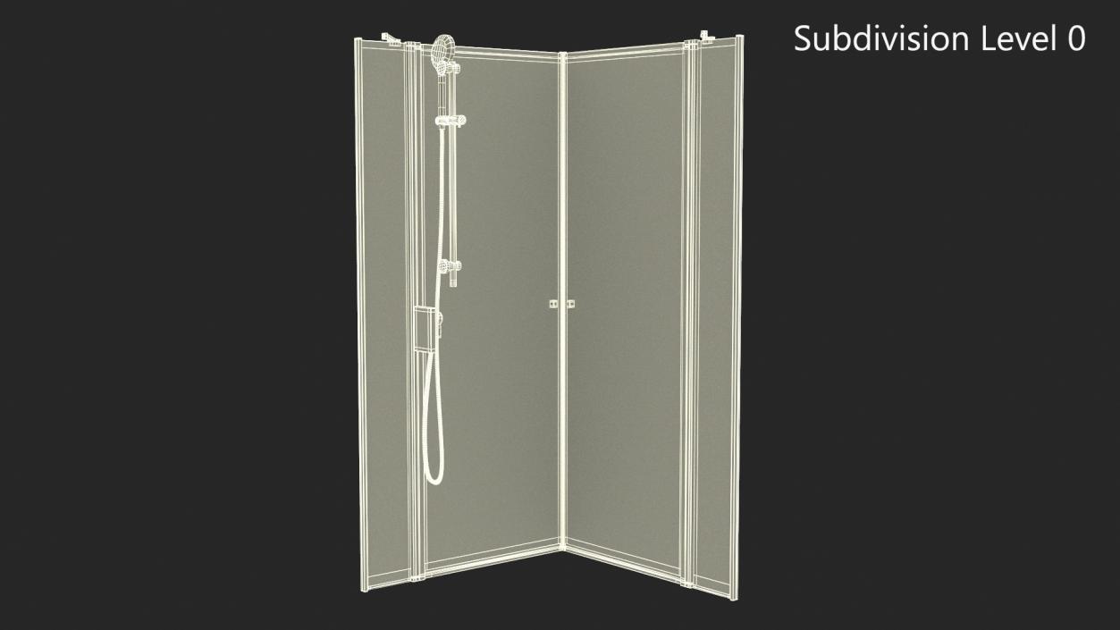 3D Glass Shower Cubicle Black