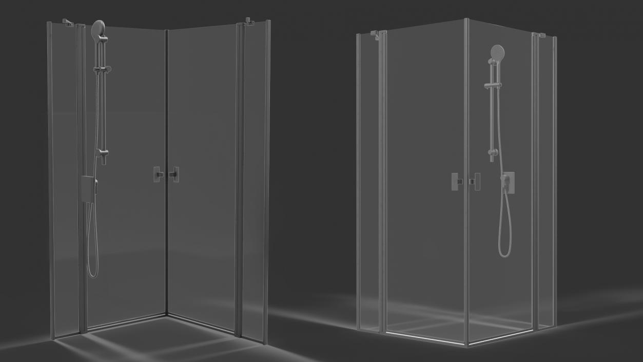 3D Glass Shower Cubicle Black