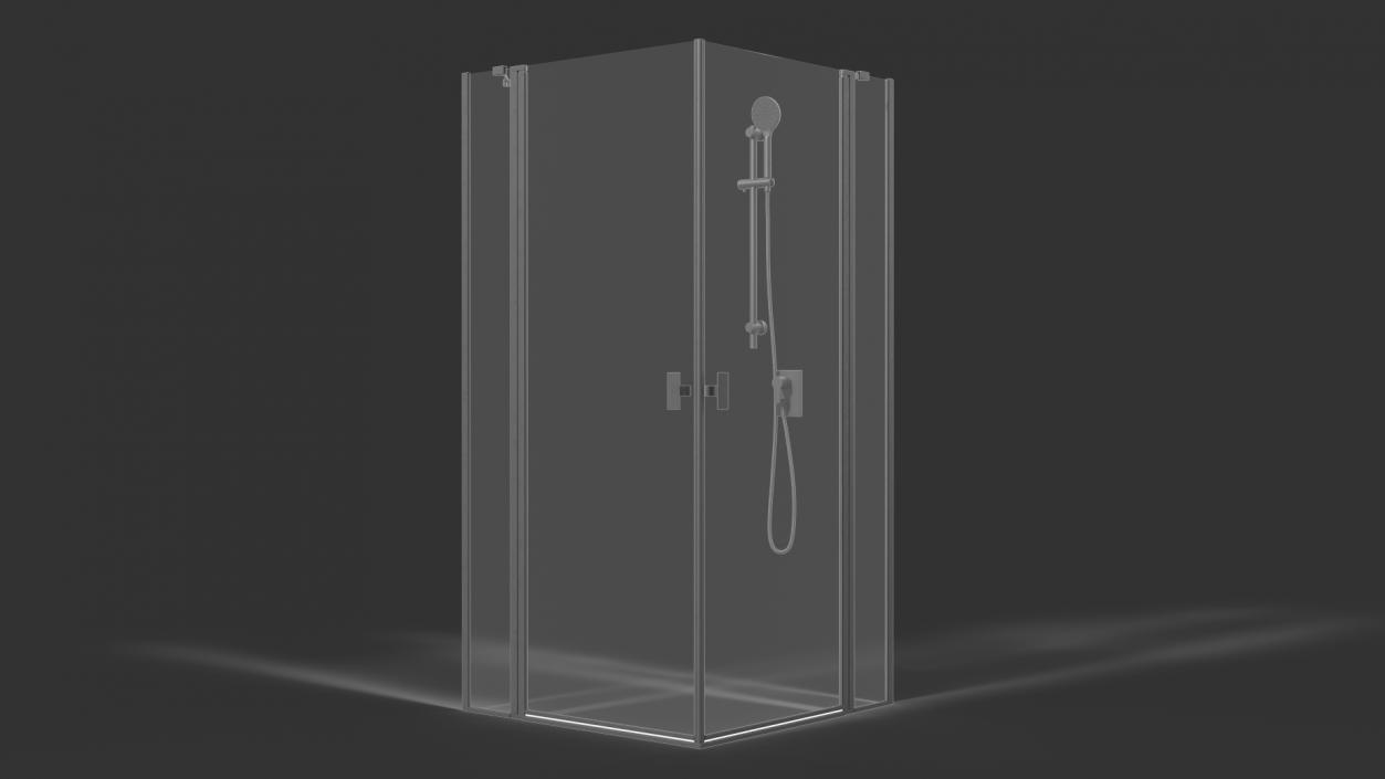 3D Glass Shower Cubicle Black