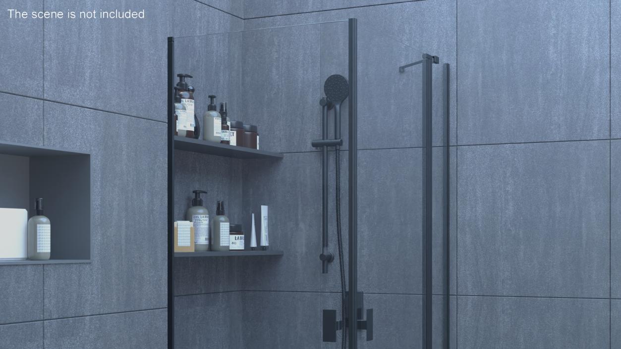 3D Glass Shower Cubicle Black