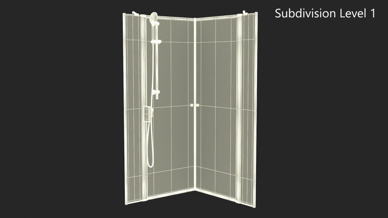 3D Glass Shower Cubicle Black