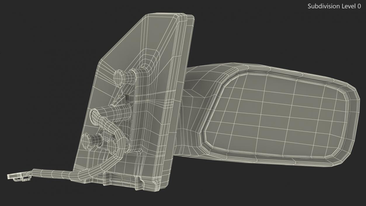 Passenger Side Car Mirror Silver 3D