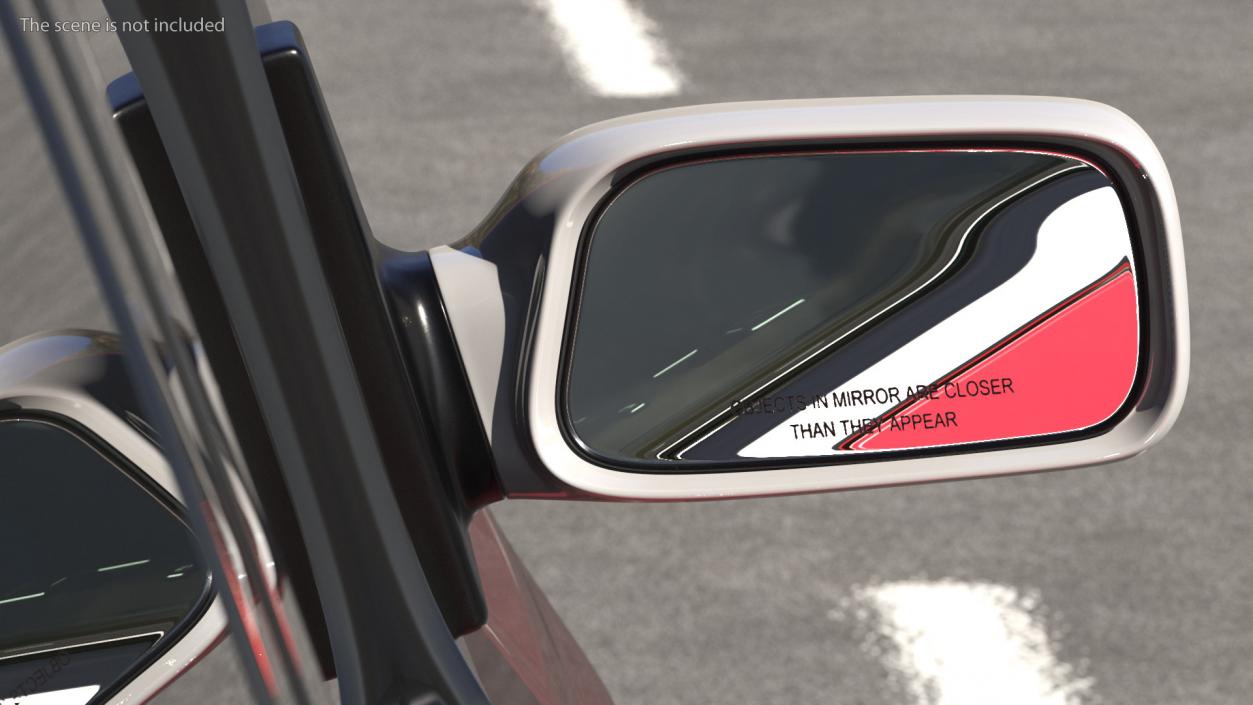 Passenger Side Car Mirror Silver 3D