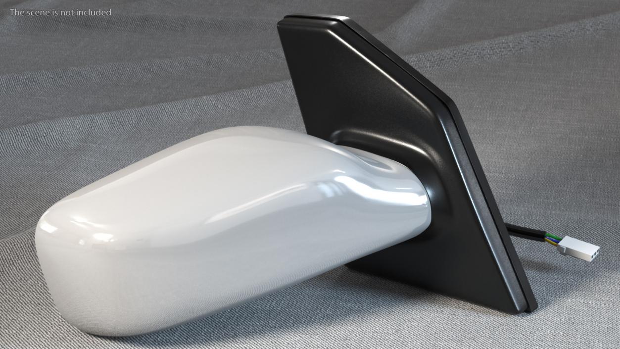 Passenger Side Car Mirror Silver 3D