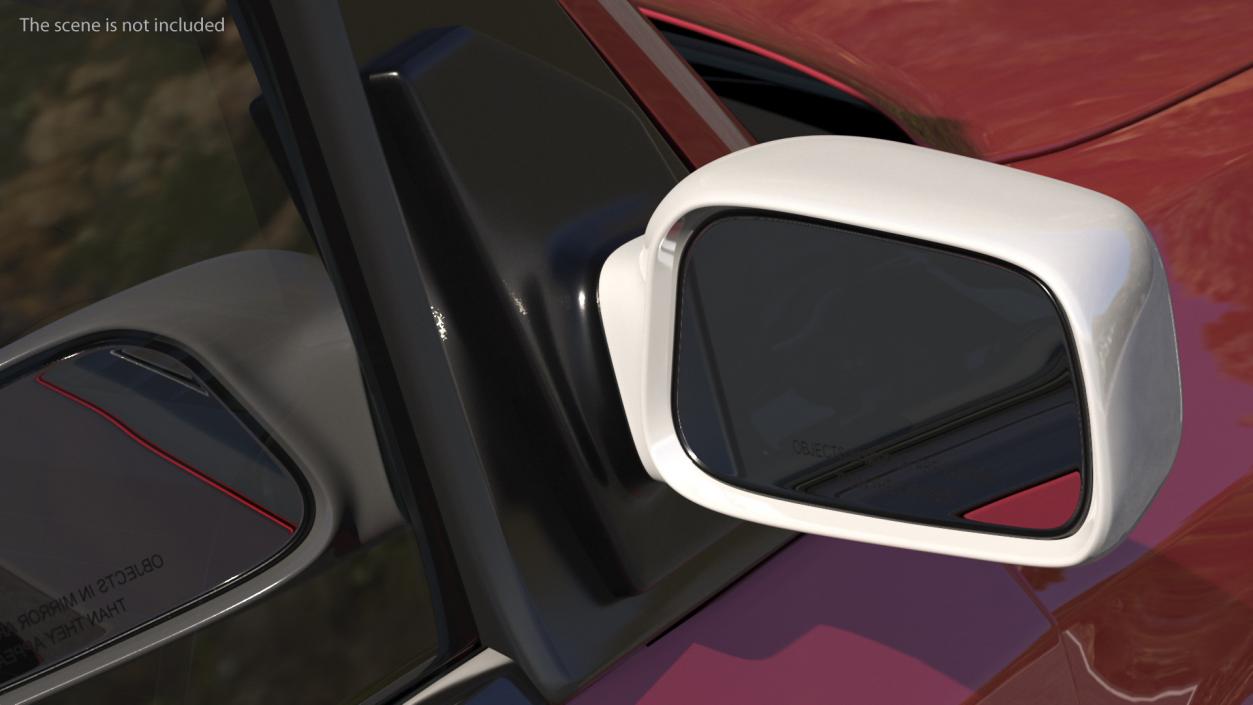 Passenger Side Car Mirror Silver 3D