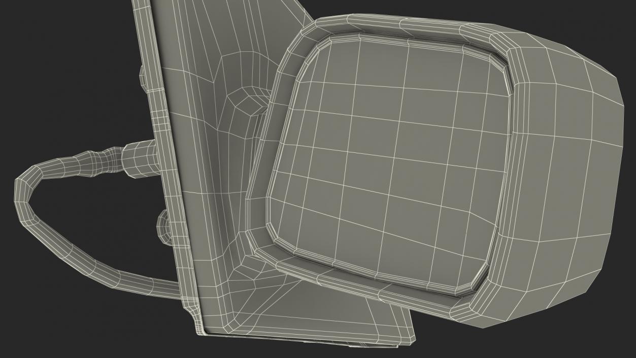 Passenger Side Car Mirror Silver 3D