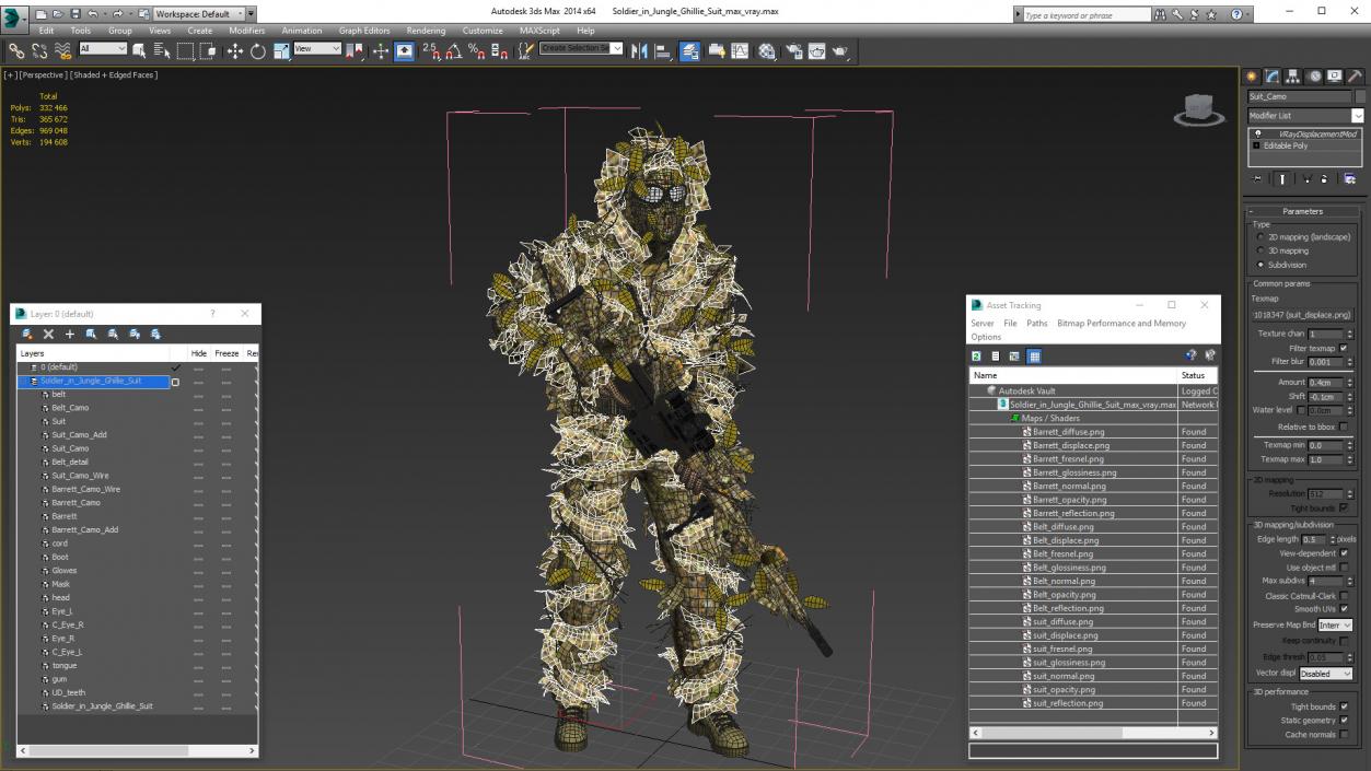 3D model Soldier in Jungle Ghillie Suit