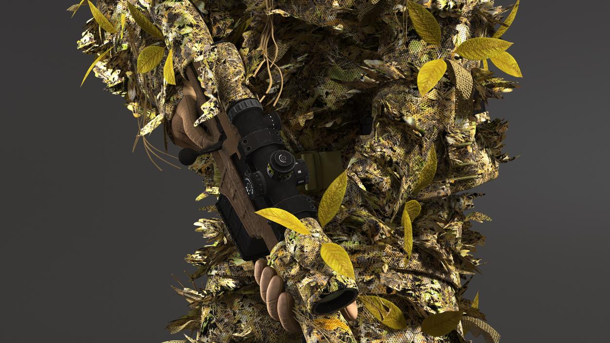 3D model Soldier in Jungle Ghillie Suit