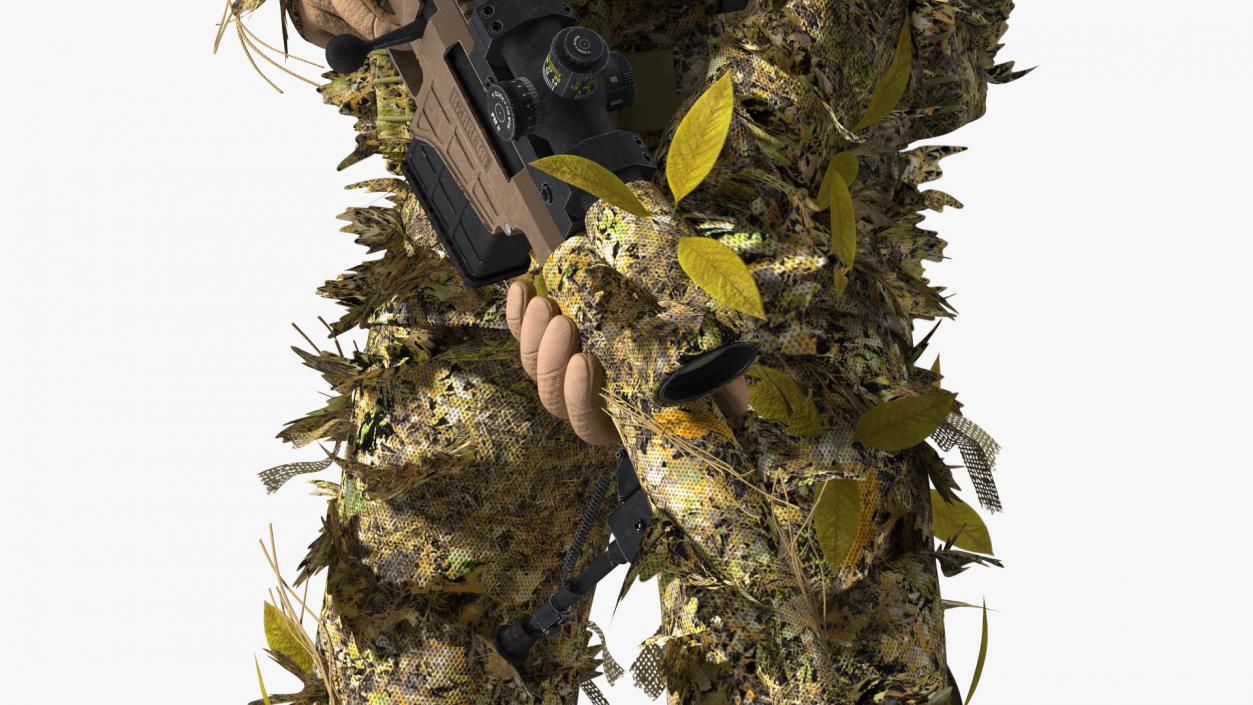 3D model Soldier in Jungle Ghillie Suit