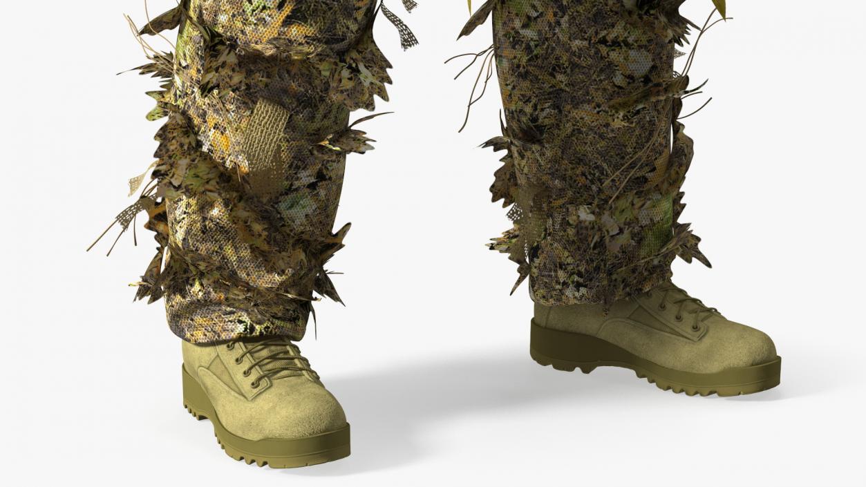 3D model Soldier in Jungle Ghillie Suit