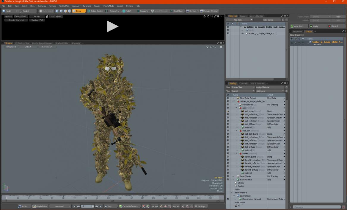 3D model Soldier in Jungle Ghillie Suit