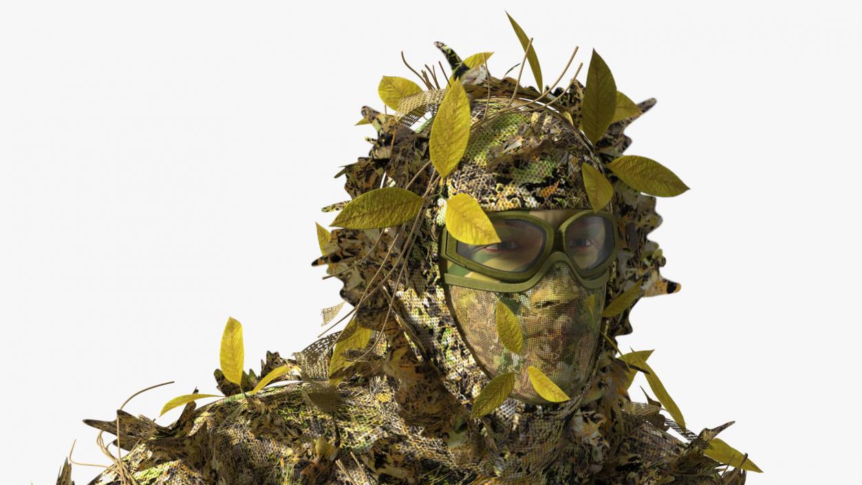 3D model Soldier in Jungle Ghillie Suit