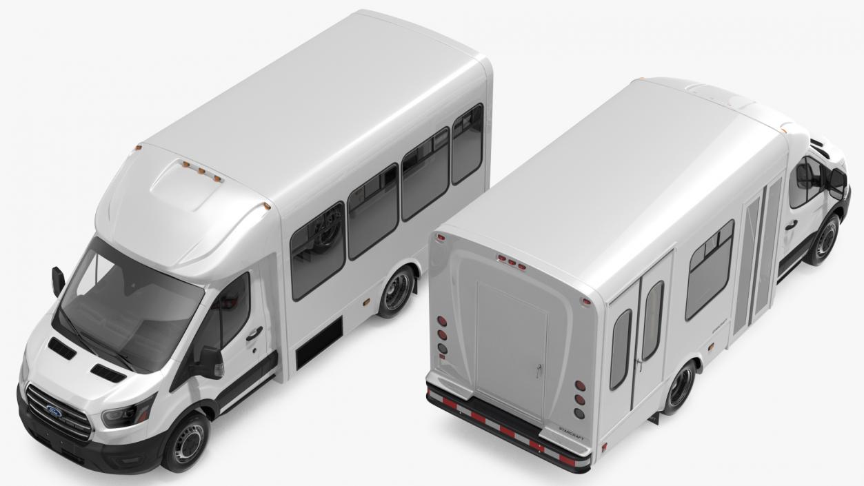 3D model Ford Starlite Transit Shuttle Bus 2020 Rigged