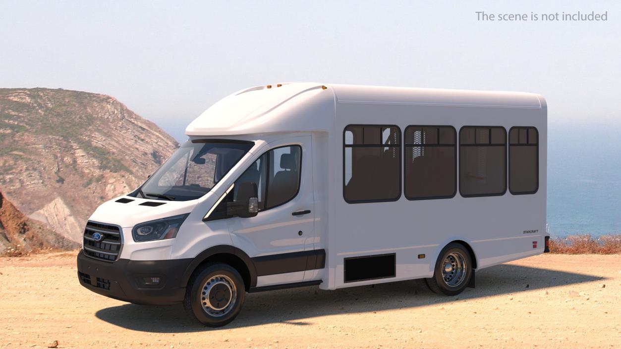 3D model Ford Starlite Transit Shuttle Bus 2020 Rigged