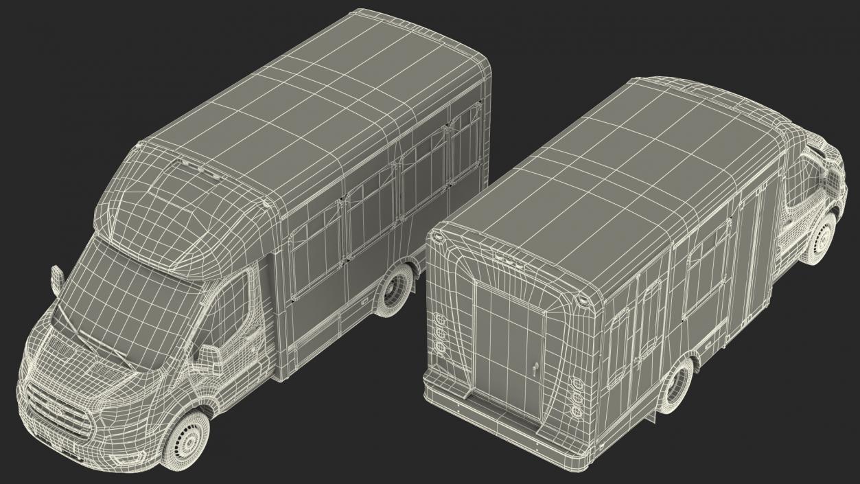 3D model Ford Starlite Transit Shuttle Bus 2020 Rigged