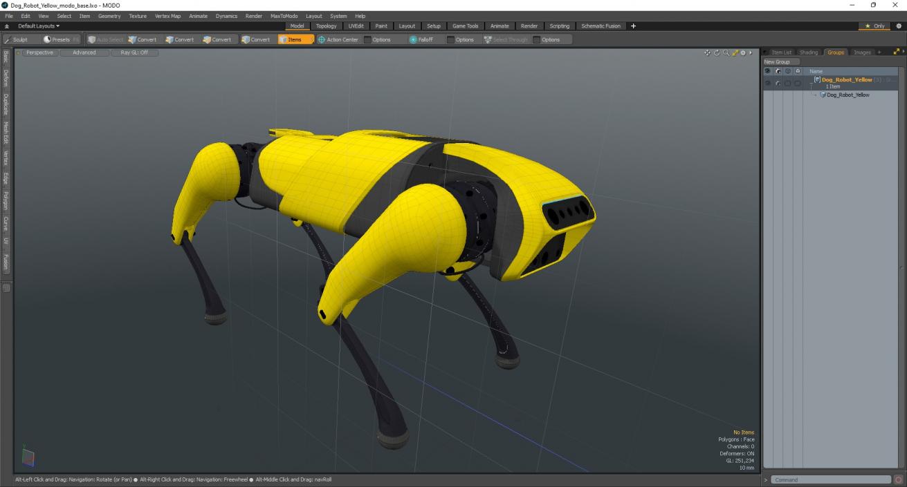 3D Dog Robot Yellow