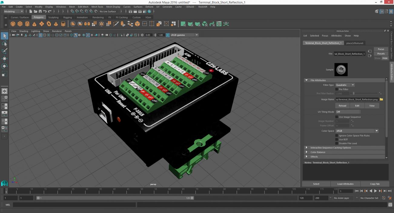 UNO Screw Terminal Block 3D model