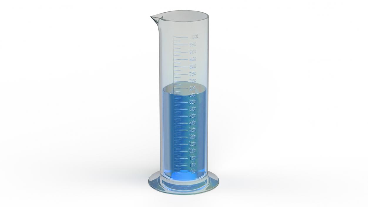 3D Measuring Cylinder Flask Blue Liquor