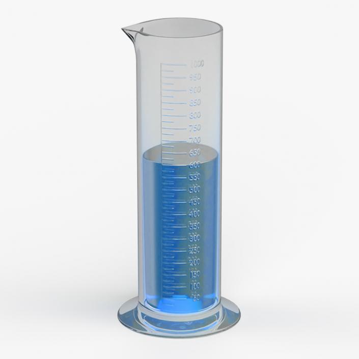 3D Measuring Cylinder Flask Blue Liquor