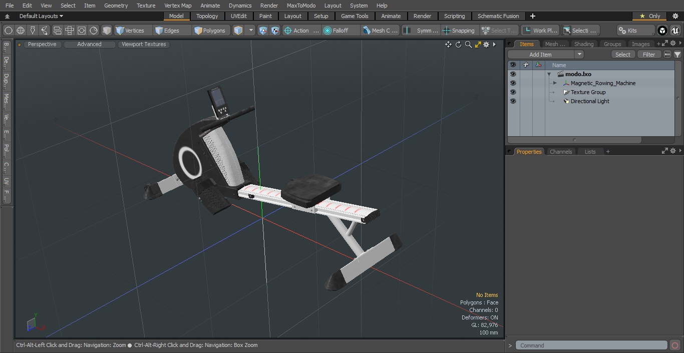 3D Magnetic Rowing Machine model