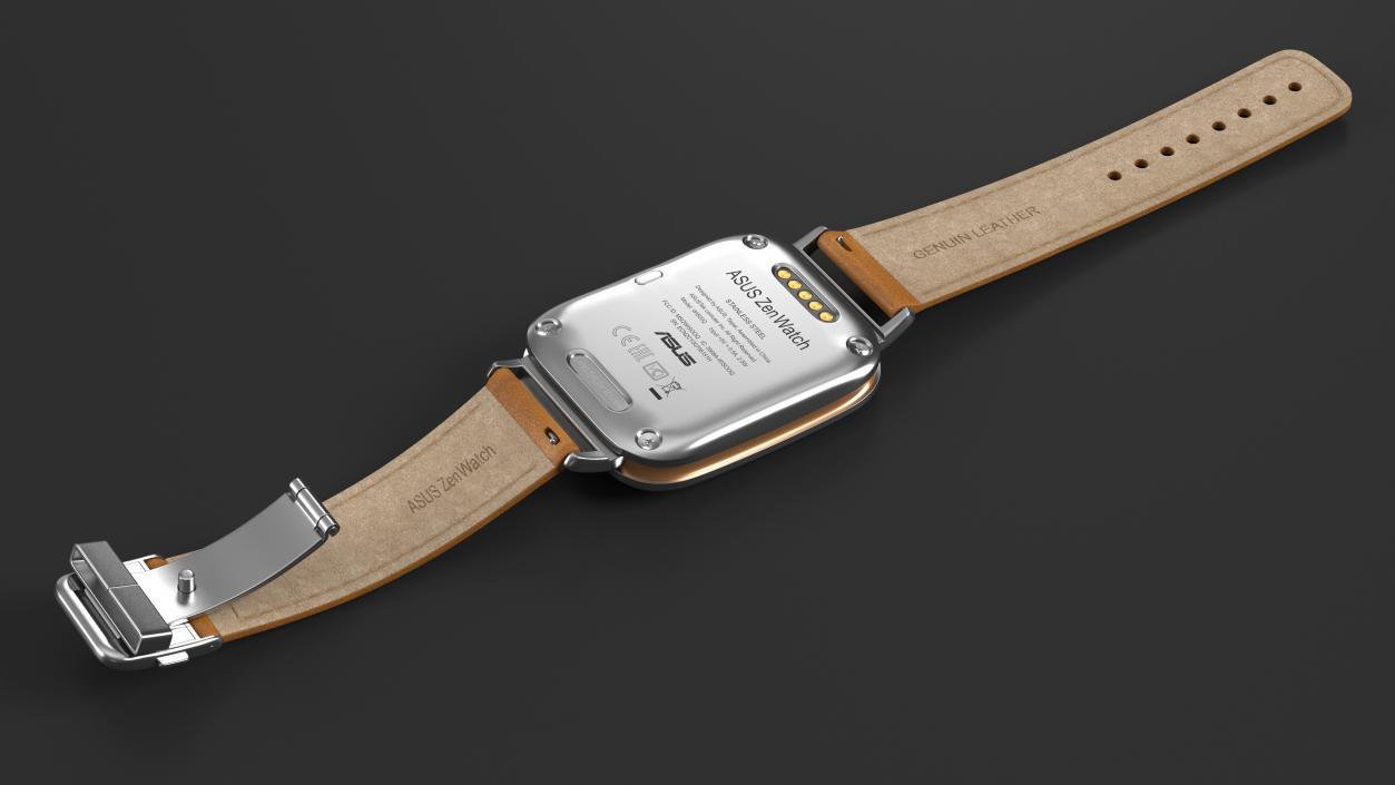 Smartwatch ASUS with Leather Strap 3D model