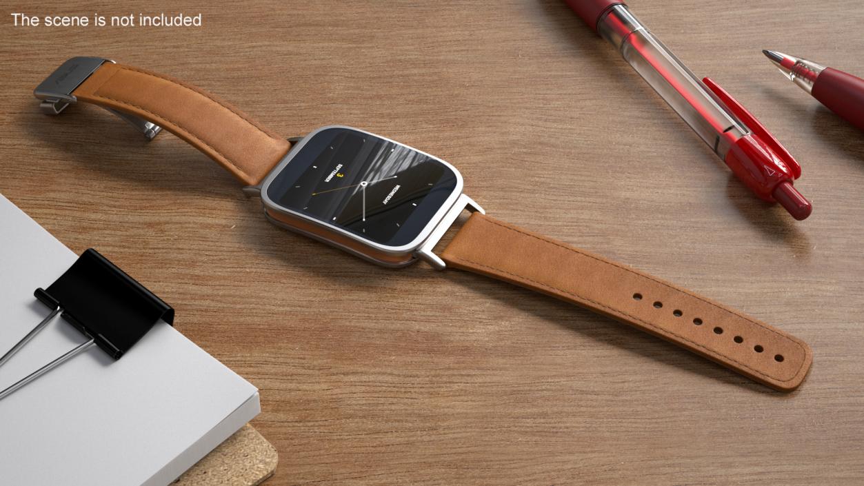 Smartwatch ASUS with Leather Strap 3D model