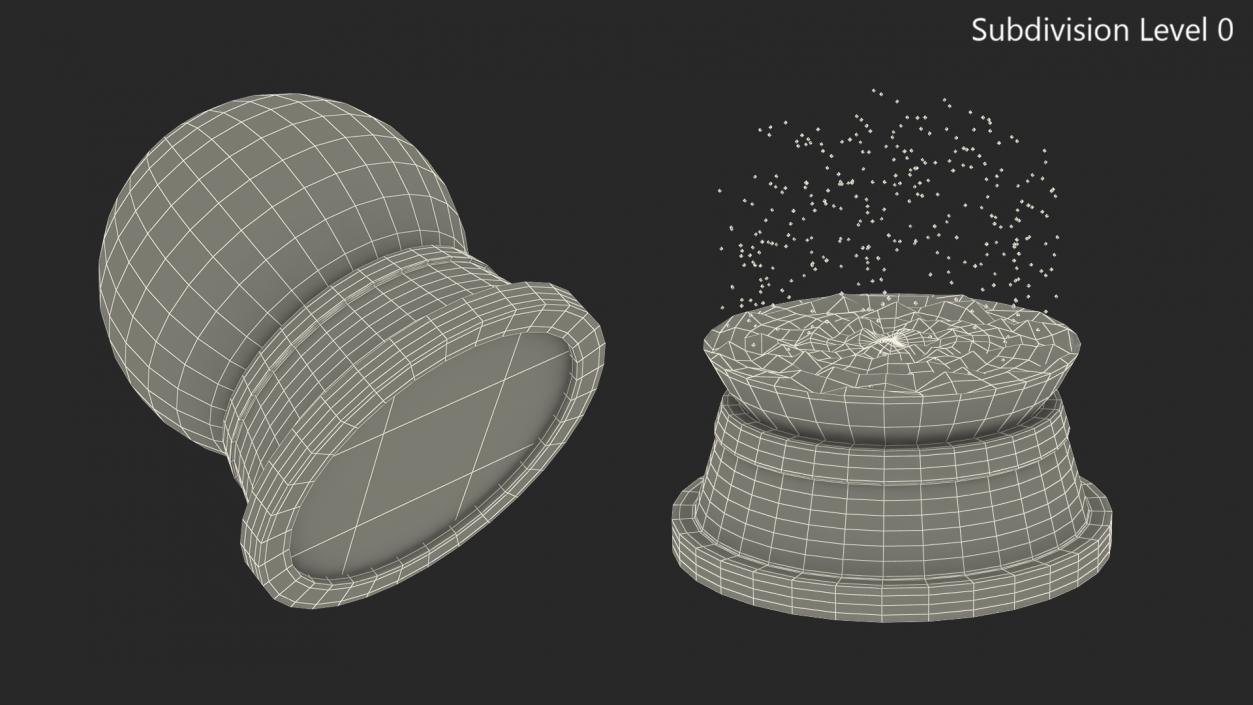 Empty Snow Globe Snowing 3D model